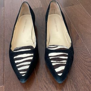 Audrey Brooke black suede flats. 7 1/2 M